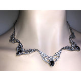 CHLOE + ISABEL crimson lace crystal collar - N051