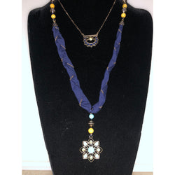 CHLOE + ISABEL boho statement necklace with floral medallion - N081