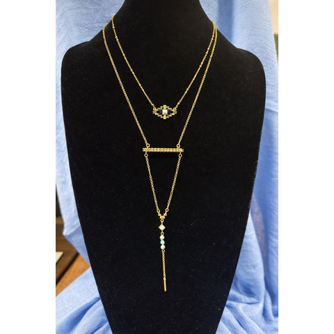 CHLOE + ISABEL stepwells two-row convertible necklace - N090