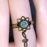 CHLOE + ISABEL boho bloom turquoise hand chain bracelet - B073