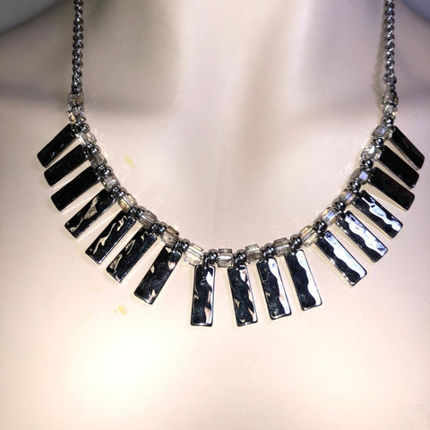 CHLOE + ISABEL modern hammered bar fringe necklace - N048