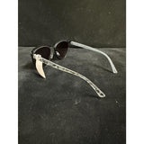 Bebe Oversized Black Cat-Eye Sunglasses with Clear Leopard-Accent Temples