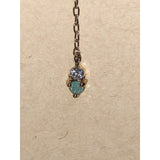 CHLOE + ISABEL turquoise & crystal mismatched chain drop earrings - E075