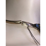 CHLOE + ISABEL blue mosaic collar necklace with draped chains - N082