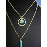 CHLOE + ISABEL turquoise layered necklace set in gold - N152