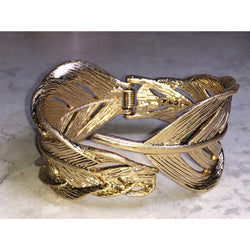 CHLOE + ISABEL golden drift feather cuff bracelet - B004