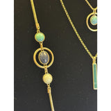 CHLOE + ISABEL turquoise layered necklace set in gold - N152