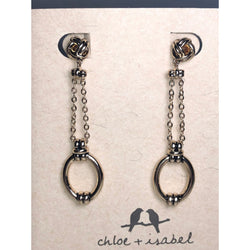 CHLOE & ISABEL Double Chain Knot & Oval Drop Earrings -E181