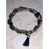 CHLOE + ISABEL navy beaded stretch bracelet - B052