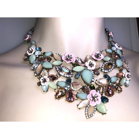 CHLOE + ISABEL pastel blossom garden statement necklace - N130
