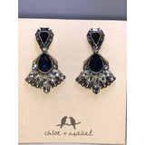 CHLOE + ISABEL midnight crystal statement drop earrings - E314