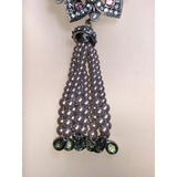 CHLOE + ISABEL crystal lotus tassel statement necklace - N129
