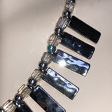 CHLOE + ISABEL modern hammered bar fringe necklace - N048