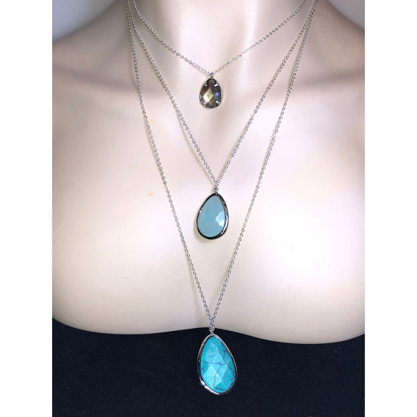 Chloe + Isabel layered teardrop pendant necklace - N079