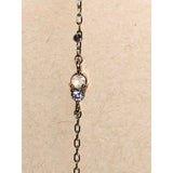 CHLOE + ISABEL turquoise & crystal mismatched chain drop earrings - E075