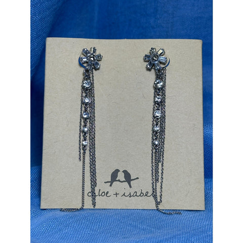 CHLOE + ISABEL silver pavé baguette cluster - E562CLRH