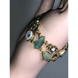 CHLOE + ISABEL Chunky Gold & Green Crystal Bracelet - B104