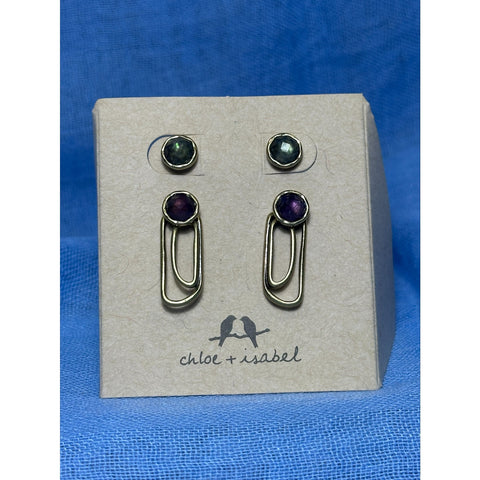 CHLOE + ISABEL convertible gemstone drop earrings - E-082