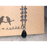 CHLOE + ISABEL star drop earrings with crystal chain & midnight accent - E054