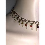 CHLOE + ISABEL rainbow crystal charm choker - N214