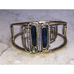 Chloe + Isabel Gold Cuff Bracelet W/ Crystals-B083