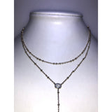 CHLOE + ISABEL crystal y-neck layered delicate necklace - N594CLSG