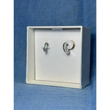 CHLOE + ISABEL silver huggie hoop earrings with green crystals - E556GRRH
