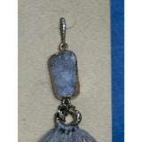 CHLOE + ISABEL grey agate druzy tassel earrings - E486GYAG