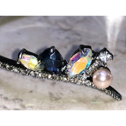 CHLOE + ISABEL midnight aurora pearl + crystal cuff bracelet - B090