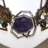 CHLOE + ISABEL mixed gemstone geo statement necklace - N176