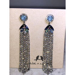 CHLOE + ISABEL Crystal Fringe Statement Drop Earrings - E013
