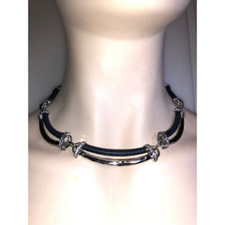 Chloe + Isabel Modern Leather & Crystal Collar Necklace - N441