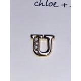 CHLOE + ISABEL pavé “U” initial stud earrings - E176B
