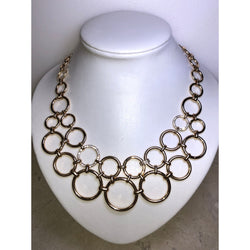 CHLOE + ISABEL gold link statement necklace with crystal accents - N163