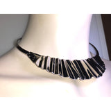 CHLOE + ISABEL sculpted silver wave collar necklace - N188