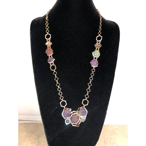 CHLOE + ISABEL geometric multi-stone statement necklace - N171