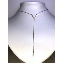 CHLOE + ISABEL pavé v-bar y-necklace in gold