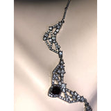 CHLOE + ISABEL crimson lace crystal collar - N051