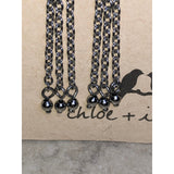 CHLOE + ISABEL gunmetal multi-chain tassel earrings - E070