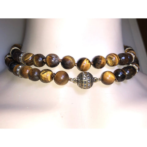Chloe + Isabel Tiger’s Eye Beaded Statement Necklace - N349TI