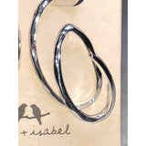 CHLOE + ISABEL polished silver sculptural double hoop earrings - E048