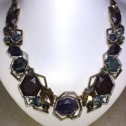 CHLOE + ISABEL mixed gemstone geo statement necklace - N176