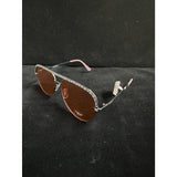 Bebe Oversized Aviator Sunglasses – Brown Lens / Pink Temple Tips