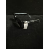 Bebe Oversized Black Cat-Eye Sunglasses with Clear Leopard-Accent Temples