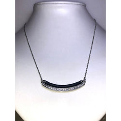 CHLOE + ISABEL urban edge leather + crystal bar necklace - N041