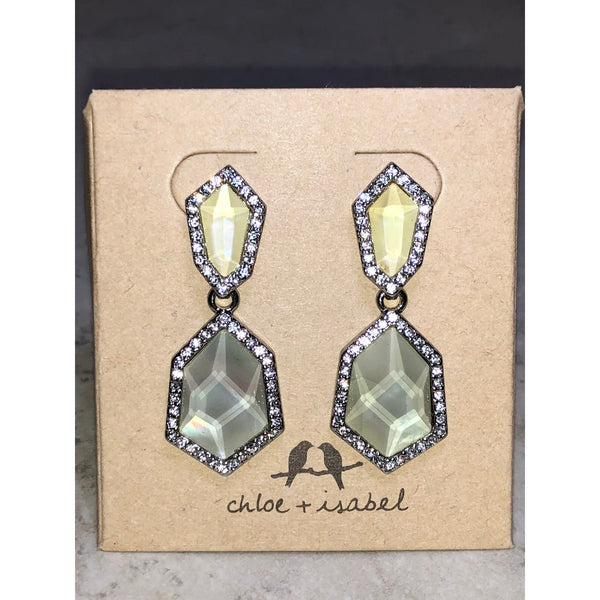 CHLOE + ISABEL geometric faceted drop earrings - E090