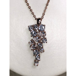 CHLOE + ISABEL Rose Gold Cascading Crystal Pendant Necklace - N145