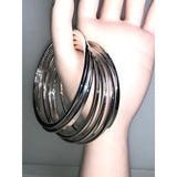 CHLOE & ISABEL Set of 6 Silver-Tone Stacking Bangles - B014