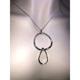CHLOE + ISABEL sculpted silver duo pendant necklace - N137