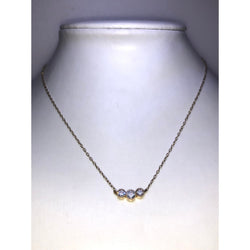 CHLOE + ISABEL petite triple crystal bar gold necklace – N044